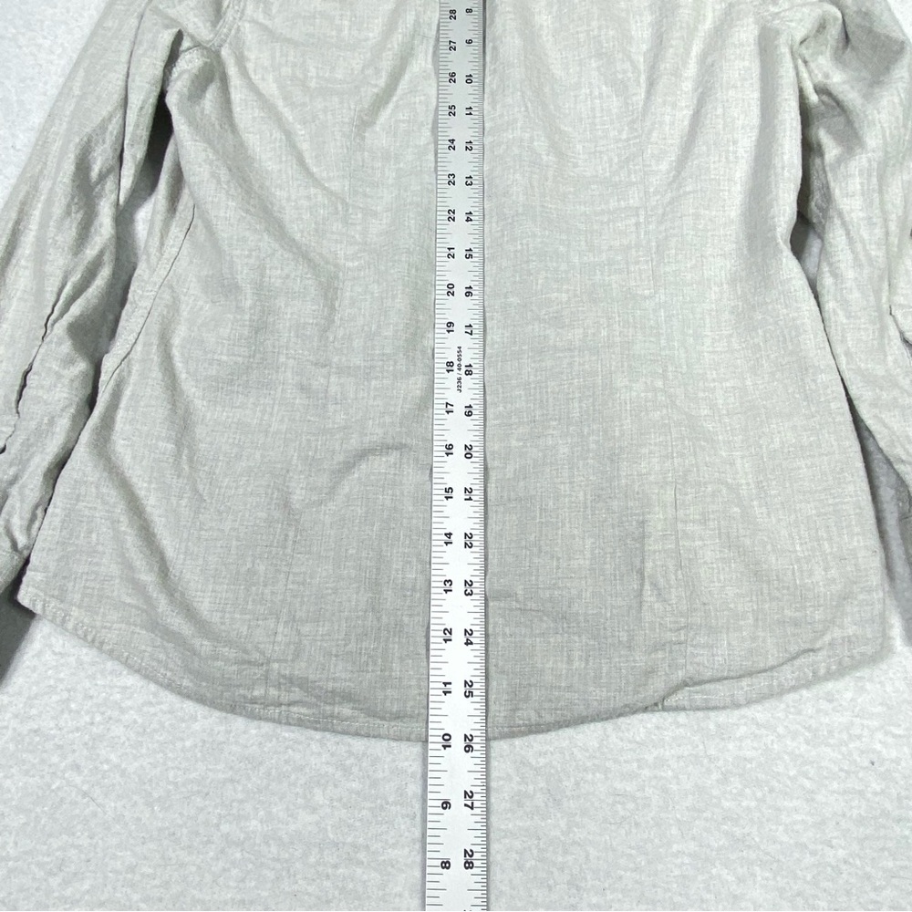 Eddie Bauer Button Down Shirt Womens PM Gray Collared Long Sleeve Pockets Casual - Picture 15 of 16
